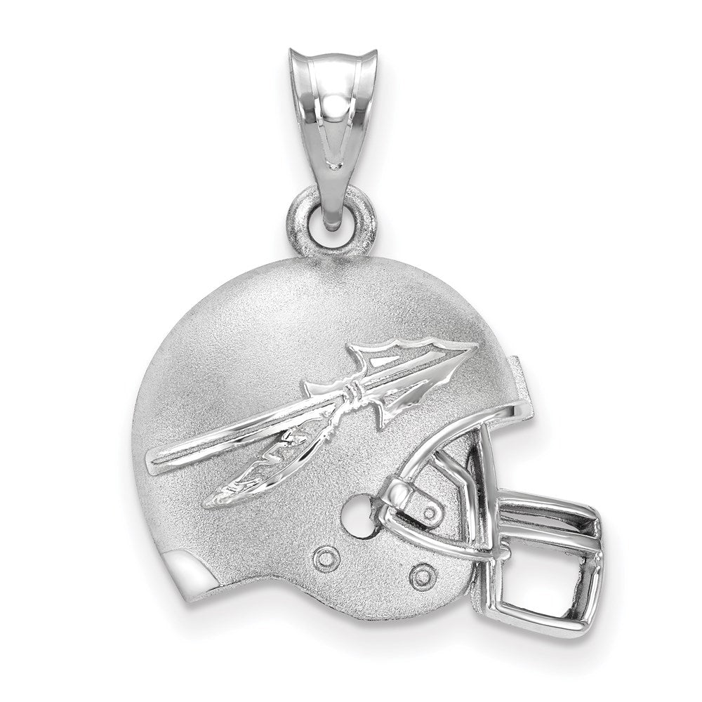 Sterlingsilber Rhodiniert Logoart Florida State University Pfeil Gewölbt Football Helm Anhänger