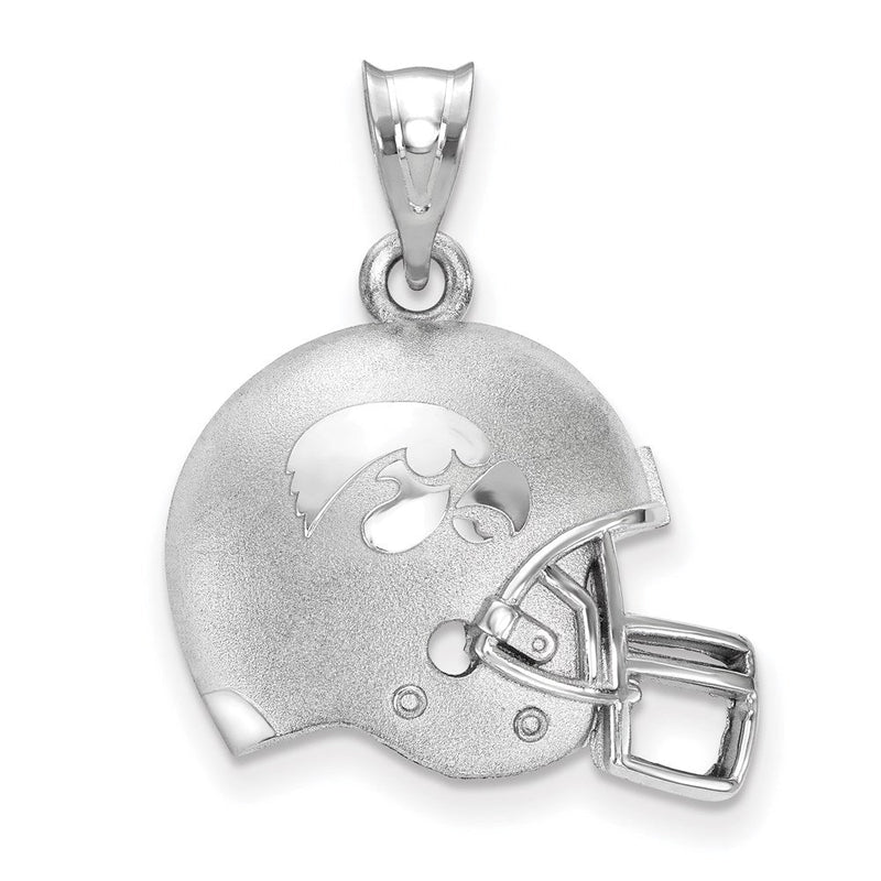 Sterlingsilber Rhodiniert Logoart The University Of Iowa Gewölbt Football Helm Anhänger