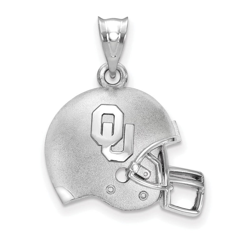 Sterlingsilber Rhodiniert Logoart University Of Oklahoma O U Football Helm Anhänger