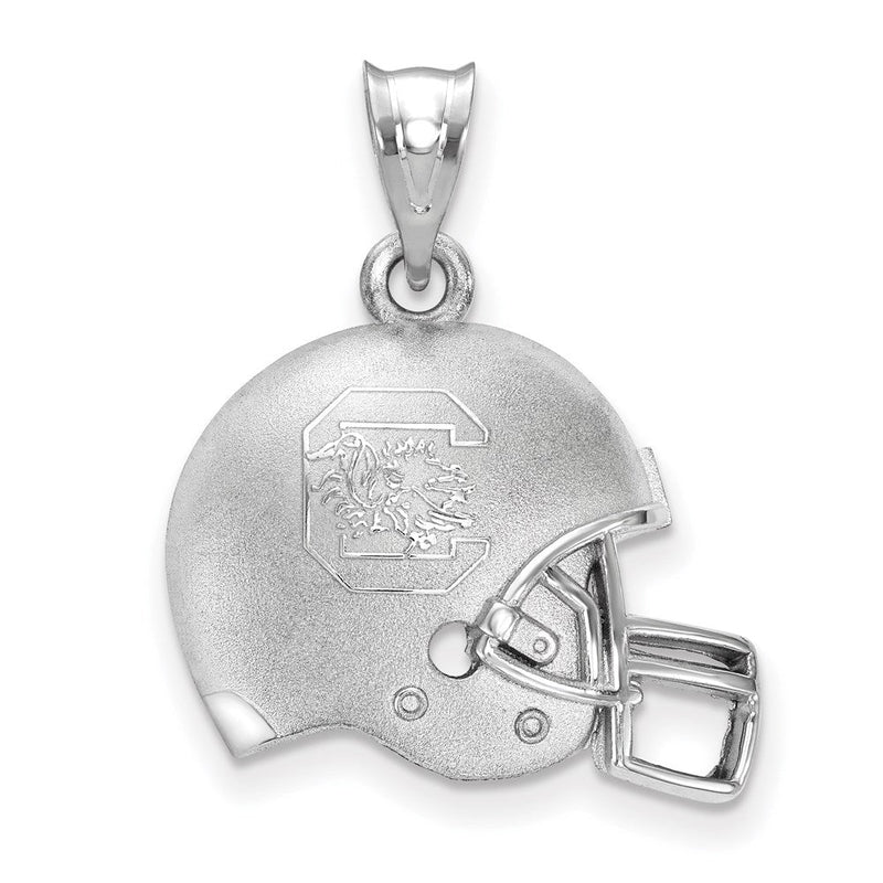 Sterlingsilber Rhodiniert Logoart University Of South Carolina Gewölbt Football Helm Anhänger