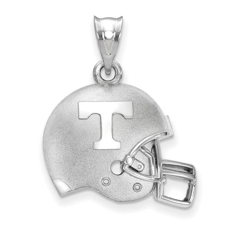 Sterlingsilber Rhodiniert Logoart University Of Tennessee Buchstabe T Gewölbt Football Helm Anhänger