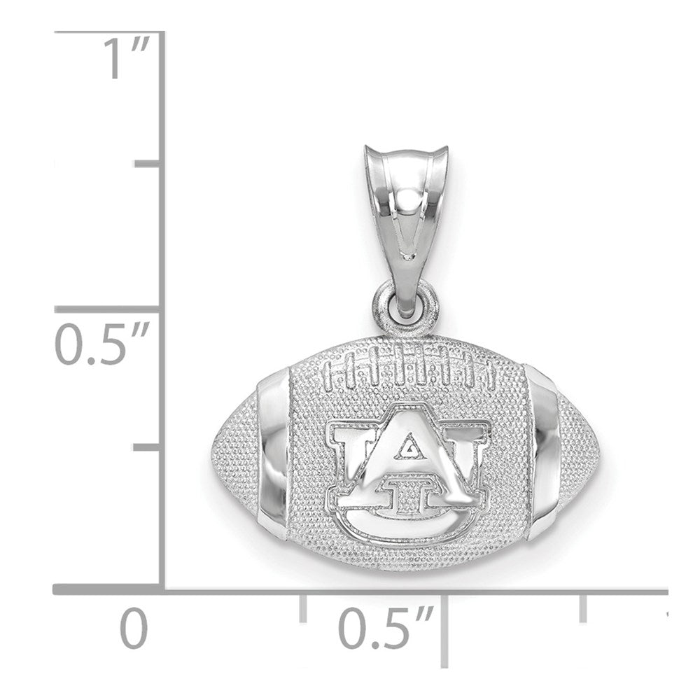 Sterlingsilber Rhodiniert Logoart Auburn University Gewölbt Football Anhänger