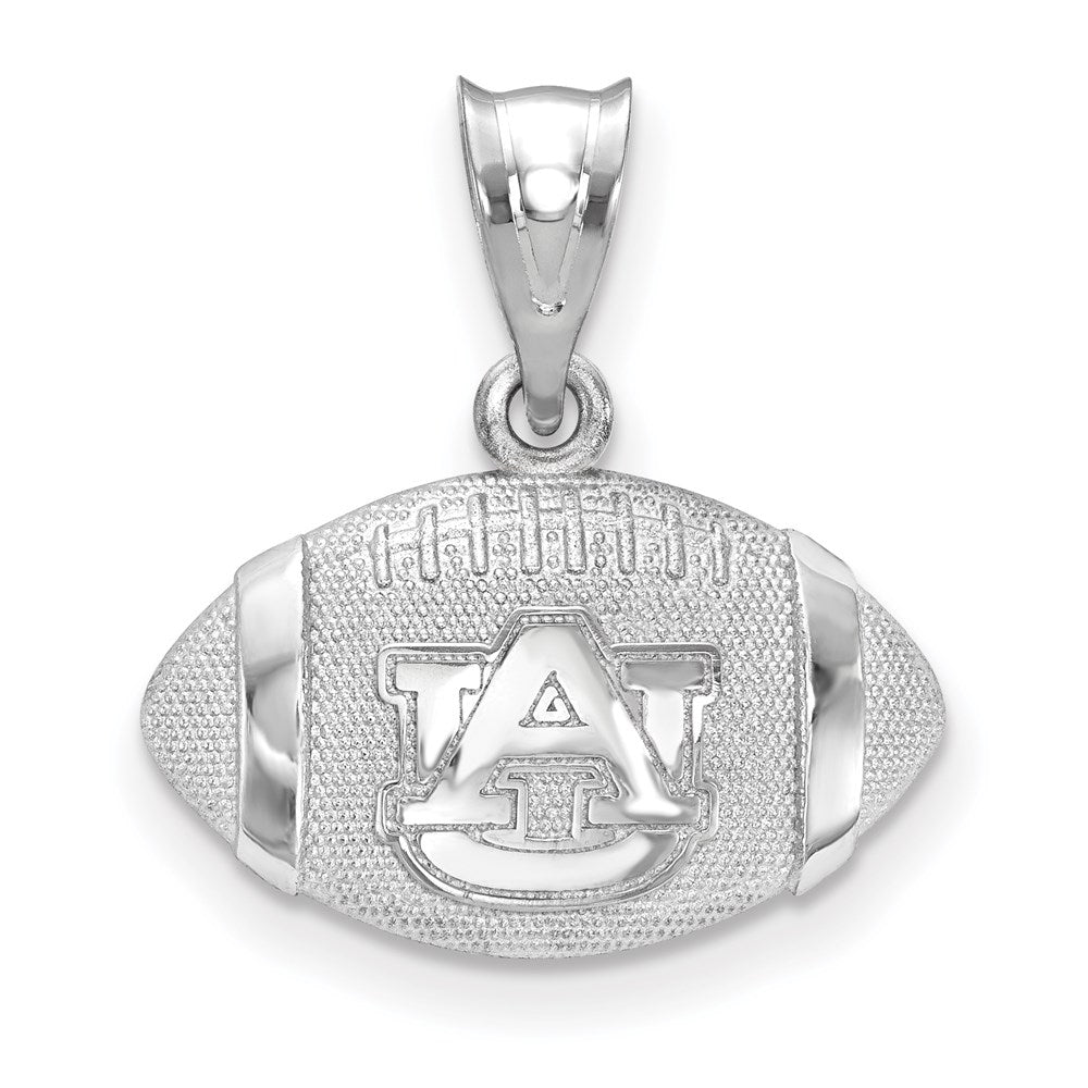 Sterlingsilber Rhodiniert Logoart Auburn University Gewölbt Football Anhänger