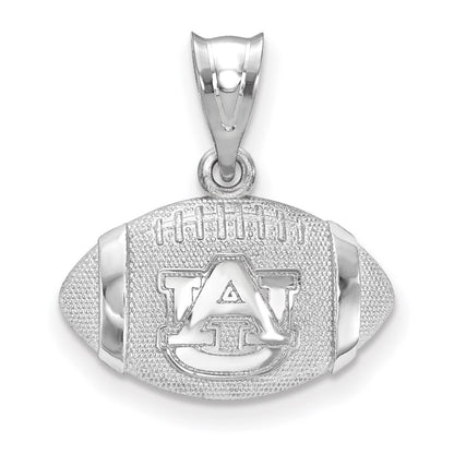Sterlingsilber Rhodiniert Logoart Auburn University Gewölbt Football Anhänger