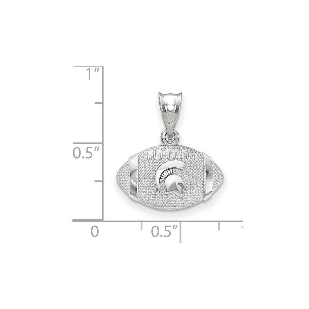Sterlingsilber Rhodiniert Logoart Michigan State University Spartan Football Anhänger