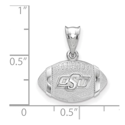 Sterlingsilber Rhodiniert Logoart Oklahoma State University O S U Football Anhänger