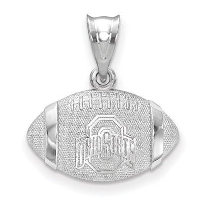 Sterlingsilber Rhodiniert Logoart The Ohio State University Gewölbt Football Anhänger