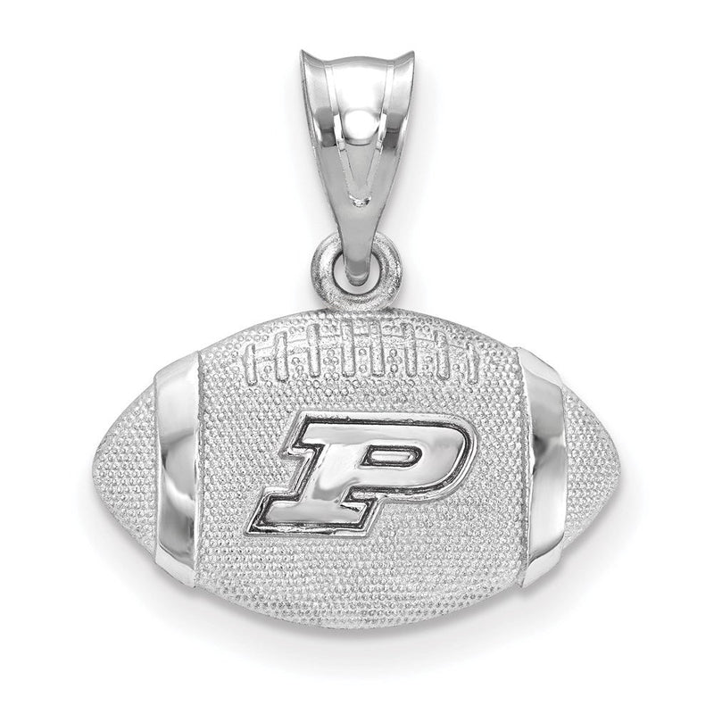 Sterlingsilber Rhodiniert Logoart Purdue University Buchstabe P Gewölbt Football Anhänger