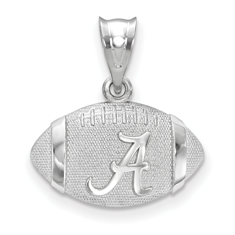 Sterlingsilber Rhodiniert Logoart University Of Alabama Gewölbt Buchstabe A in Football Anhänger