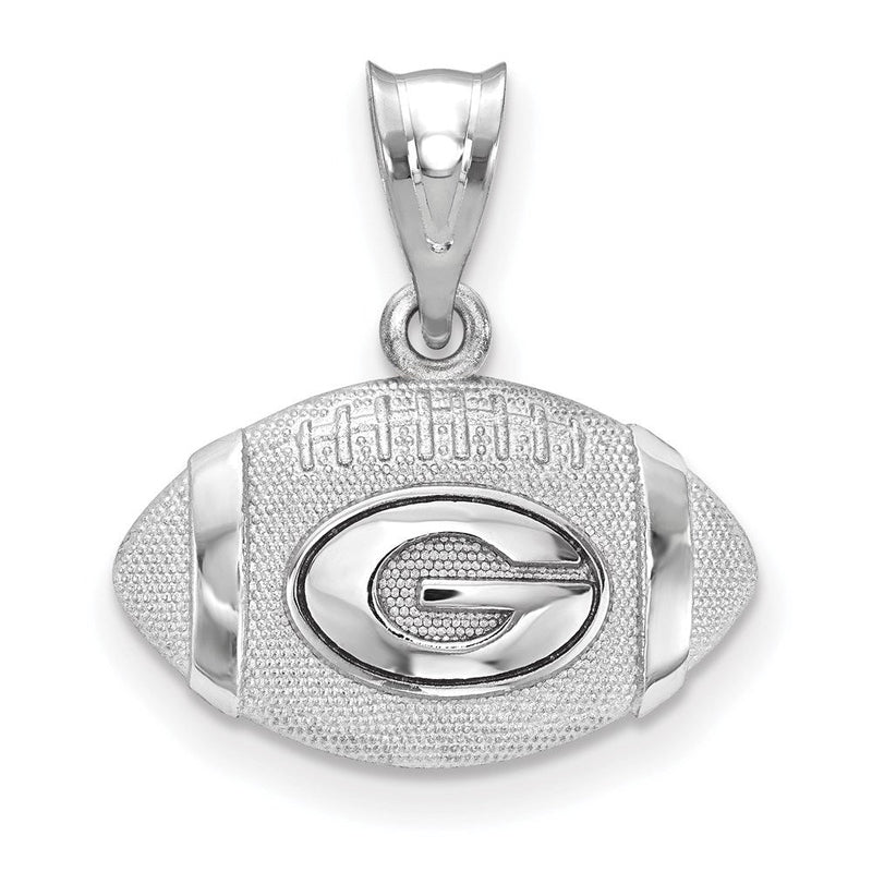 Sterlingsilber Rhodiniert Logoart University Of Georgia Buchstabe G Football Anhänger