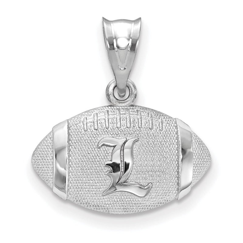 Sterlingsilber Rhodiniert Logoart University Of Louisville Buchstabe L Football Anhänger