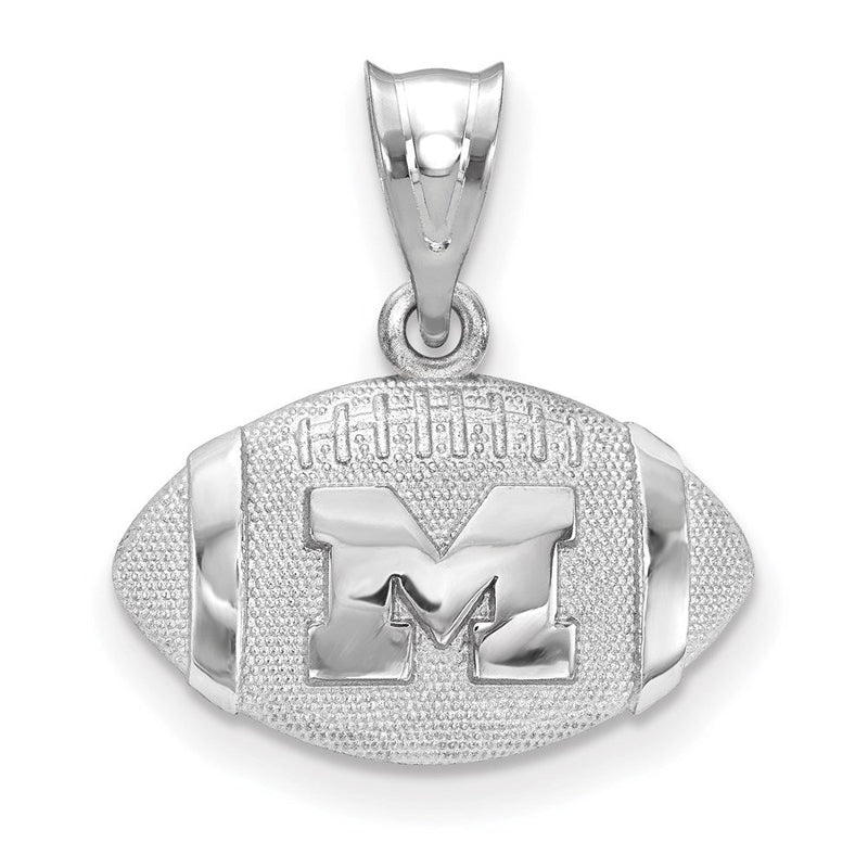 Sterlingsilber Rhodiniert Logoart University Of Michigan Buchstabe M Football Anhänger