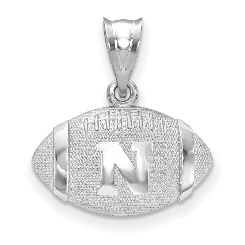 Sterlingsilber Rhodiniert Logoart University Of Nebraska Buchstabe N Football Anhänger