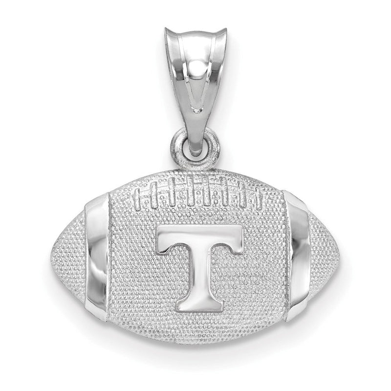 Sterlingsilber Rhodiniert Logoart University Of Tennessee Buchstabe T Football Anhänger