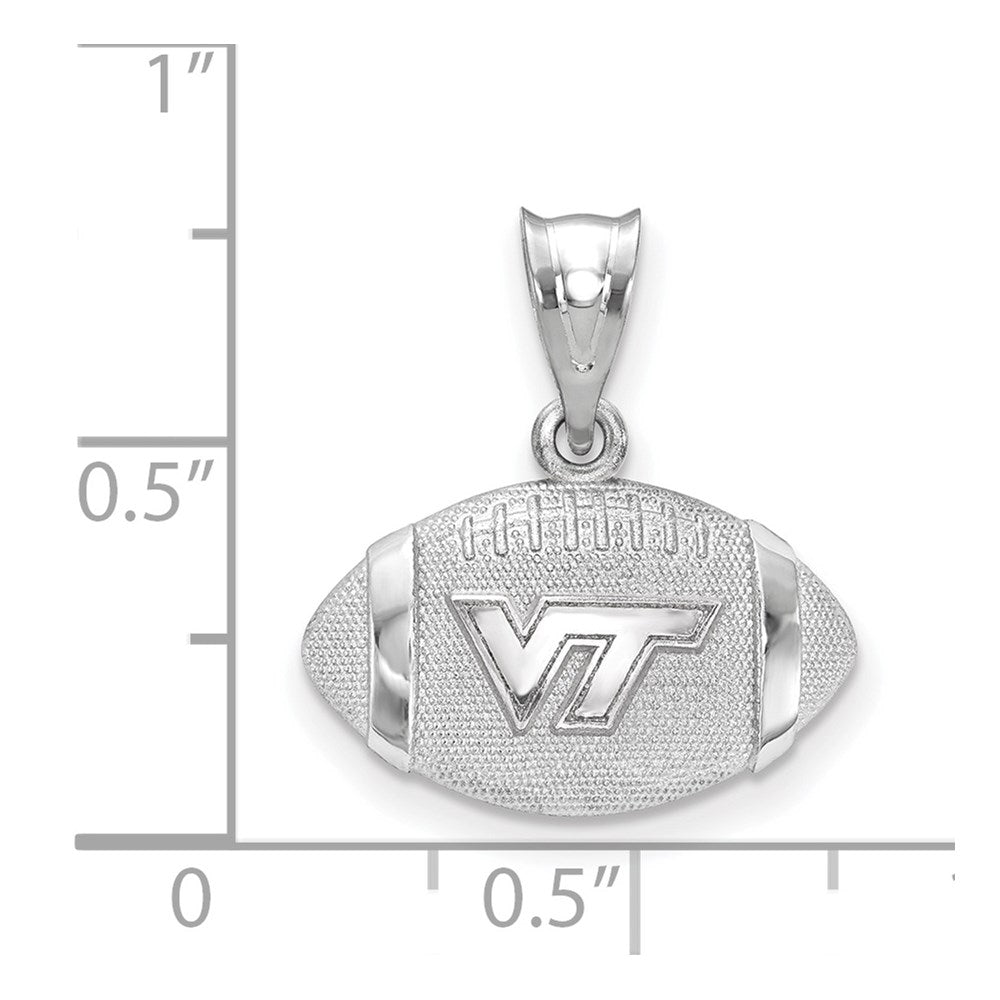 Sterlingsilber Rhodiniert Logoart Virginia Tech V T Football Anhänger