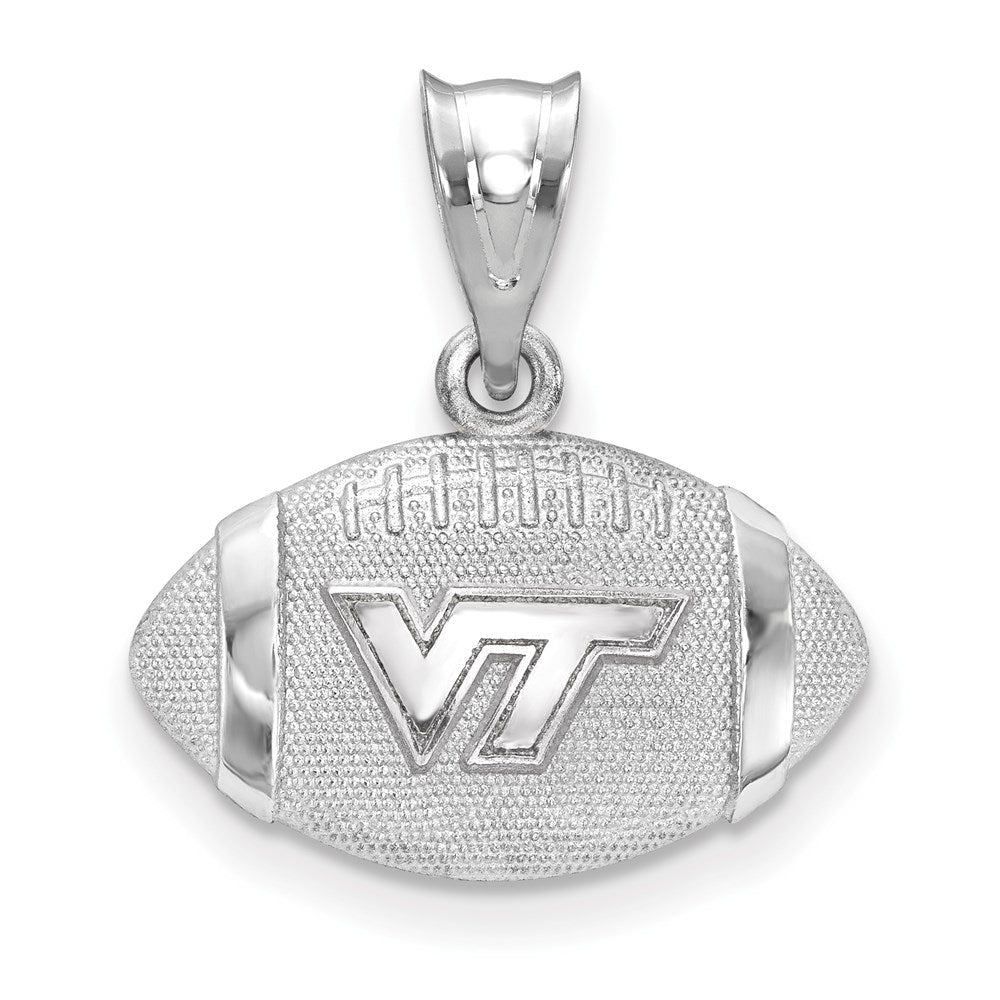 Sterlingsilber Rhodiniert Logoart Virginia Tech V T Football Anhänger