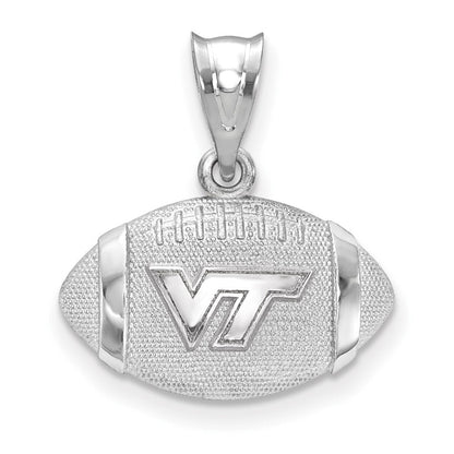 Sterlingsilber Rhodiniert Logoart Virginia Tech V T Football Anhänger