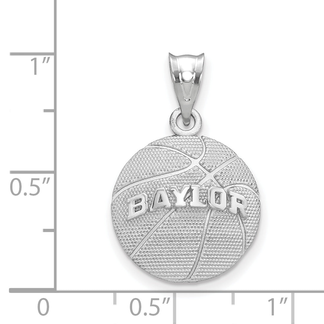 Sterlingsilber Rhodiniert Logoart Baylor University Basketball Anhänger