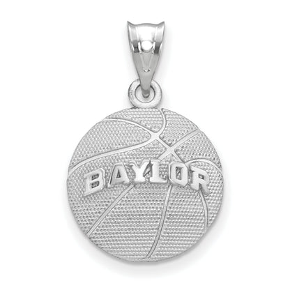Sterlingsilber Rhodiniert Logoart Baylor University Basketball Anhänger