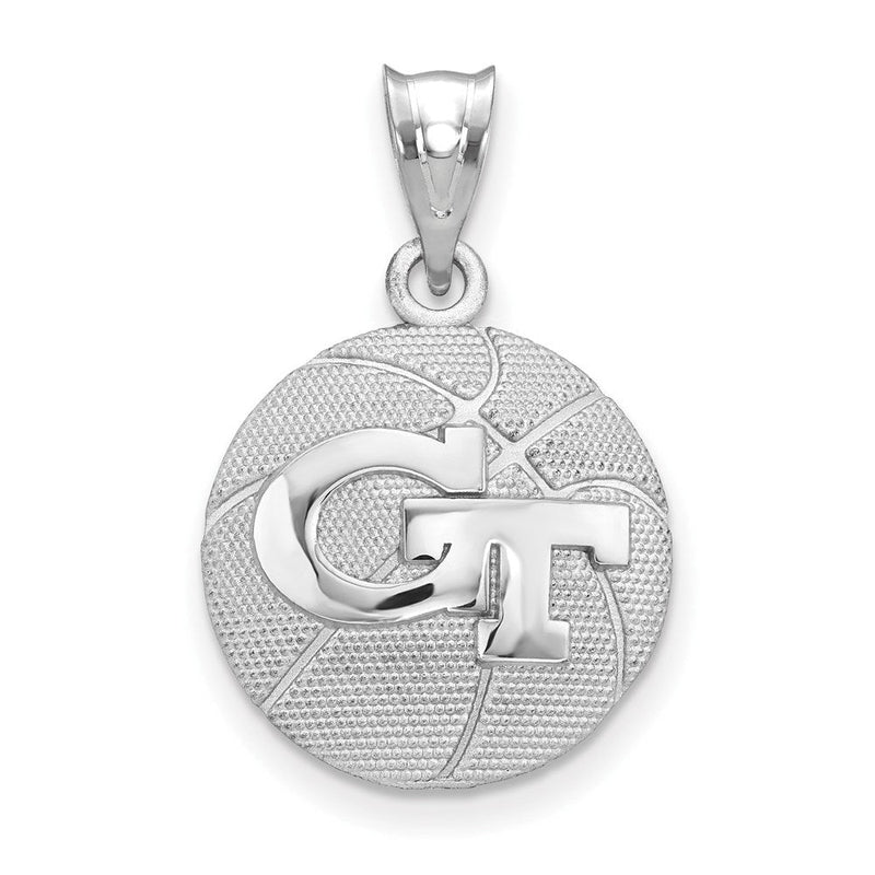 Sterlingsilber Rhodiniert Logoart Georgia Institut Of Technologie G T Basketball Anhänger