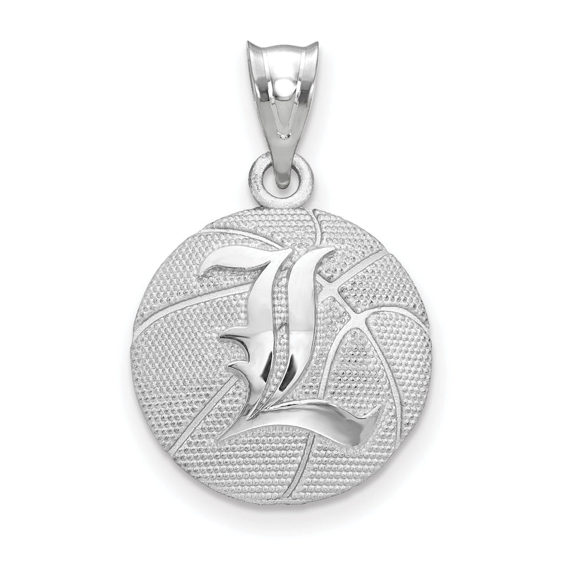 Sterlingsilber Rhodiniert Logoart University Of Louisville Buchstabe L Basketball Anhänger