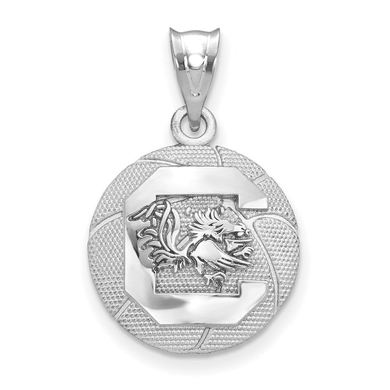 Sterlingsilber Rhodiniert Logoart University Of South Carolina Basketball Anhänger