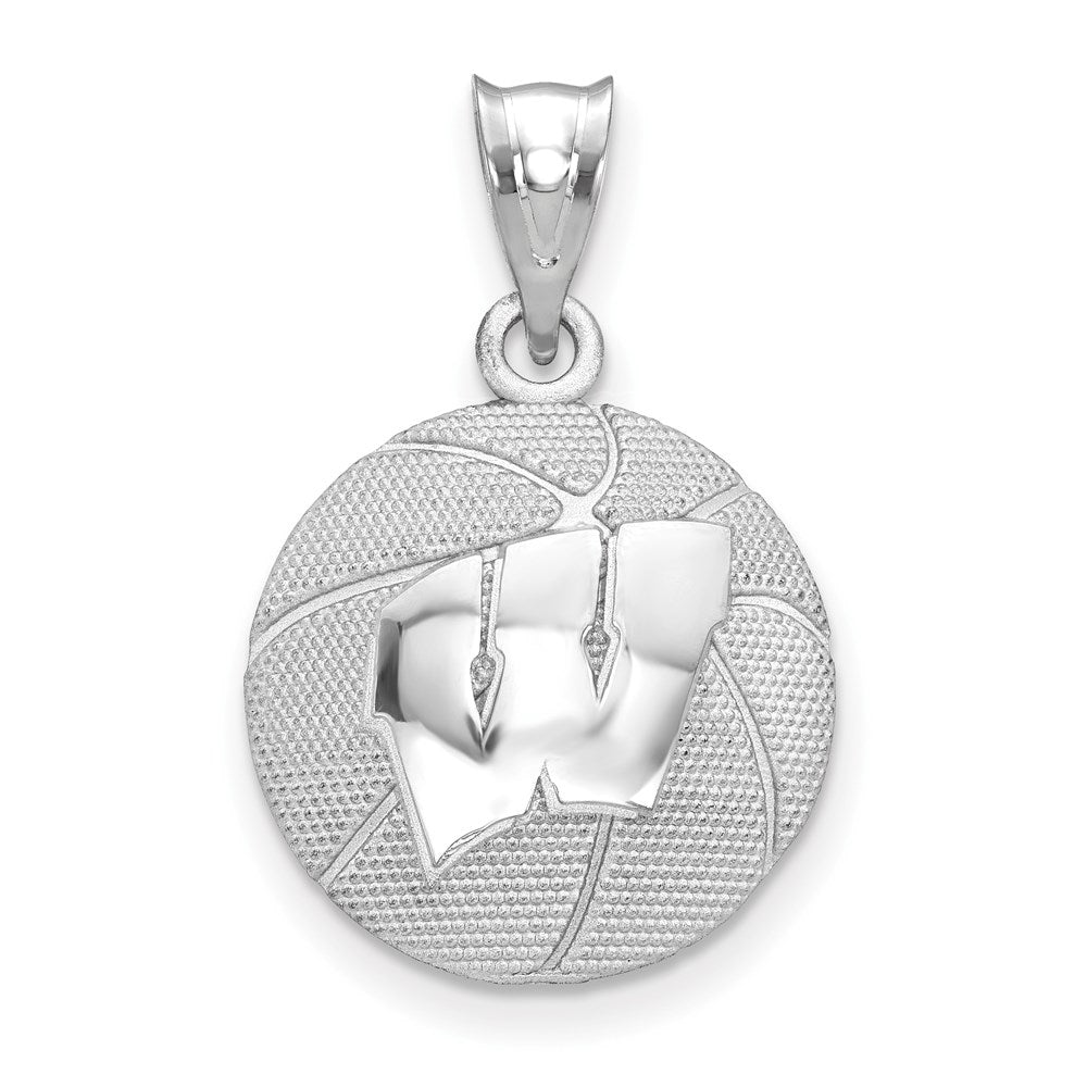 Sterlingsilber Rhodiniert Logoart University Of Wisconsin Basketball Anhänger