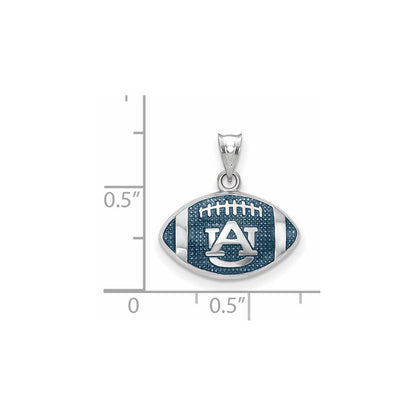 Sterlingsilber Rhodiniert Logoart Auburn University Emailliert Football Anhänger