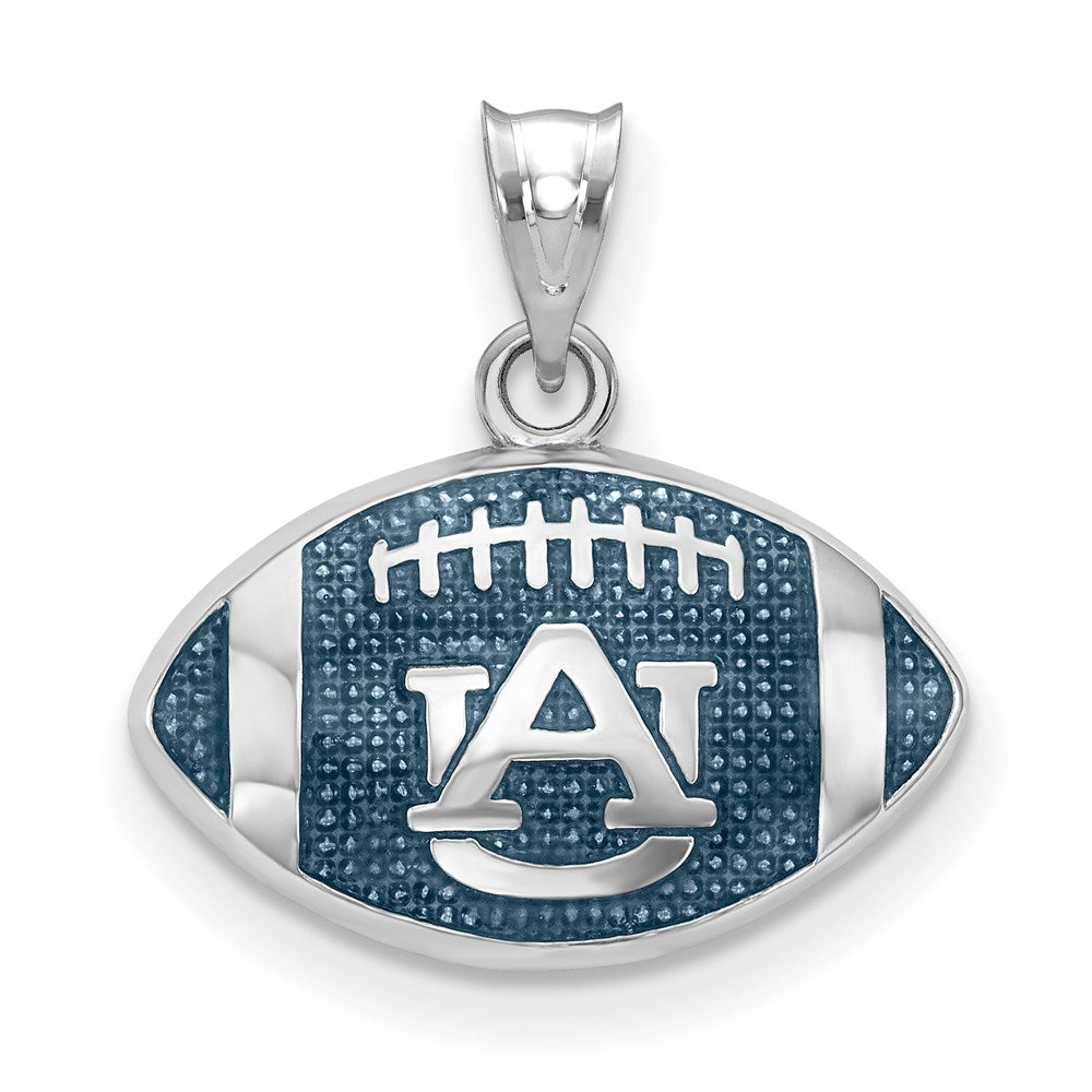 Sterlingsilber Rhodiniert Logoart Auburn University Emailliert Football Anhänger