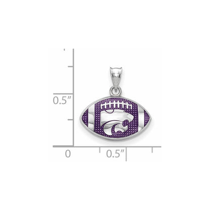 Sterlingsilber Kansas State Universität. Wildkatze Emailliert Football Anhänger
