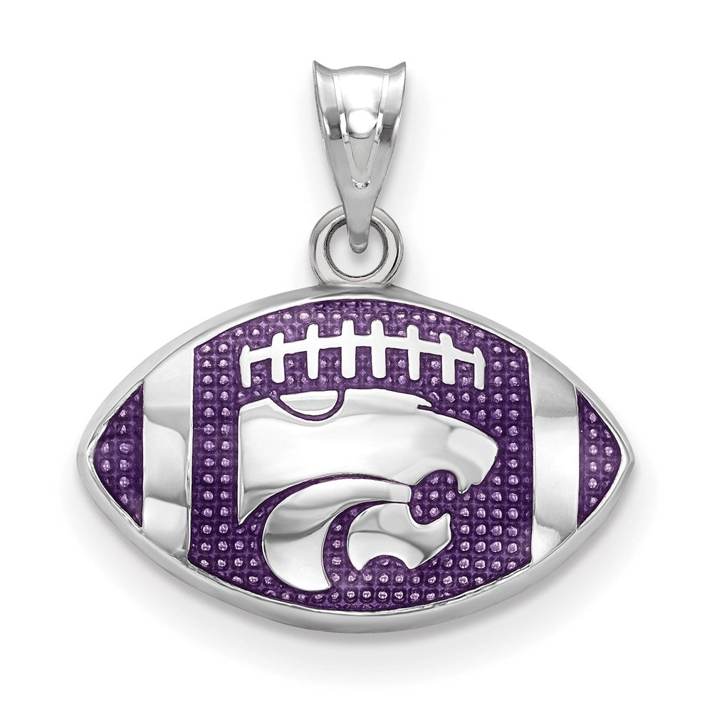 Sterlingsilber Kansas State Universität. Wildkatze Emailliert Football Anhänger