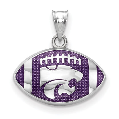Sterlingsilber Kansas State Universität. Wildkatze Emailliert Football Anhänger