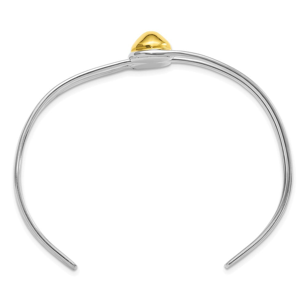 Sterlingsilber & Messing Poliert Perle Manschette Armband