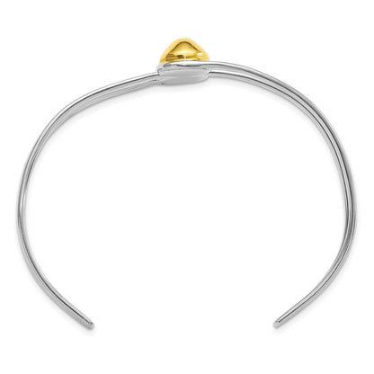 Sterlingsilber & Messing Poliert Perle Manschette Armband