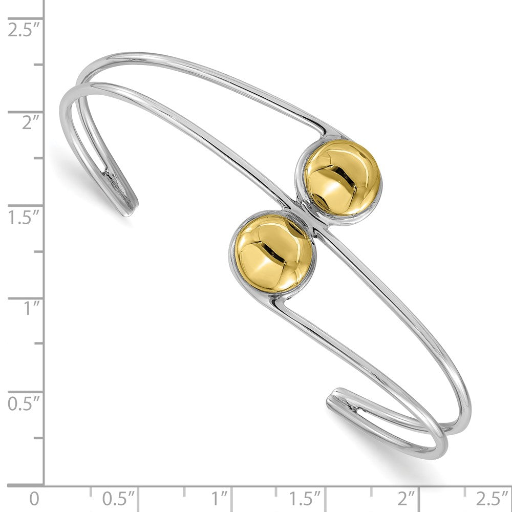 Sterlingsilber & Messing Poliert Perle Manschette Armband