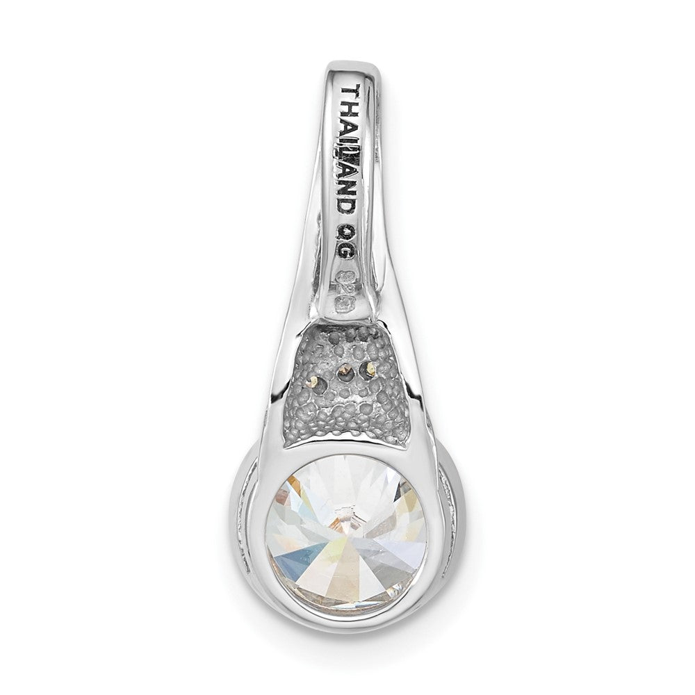 Sterlingsilber Rhodiniert Zirkonia und Peridot Anhänger
