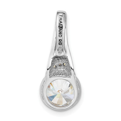 Sterlingsilber Rhodiniert Zirkonia und Peridot Anhänger