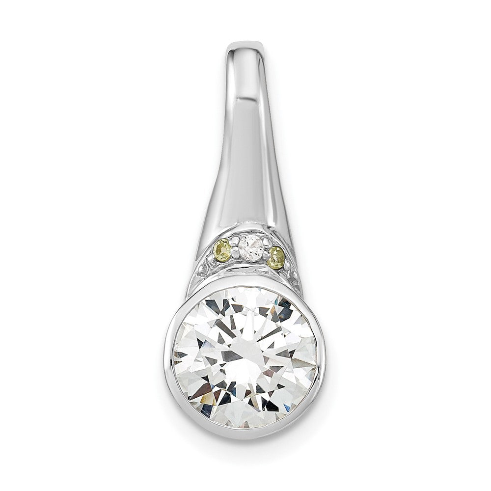 Sterlingsilber Rhodiniert Zirkonia und Peridot Anhänger