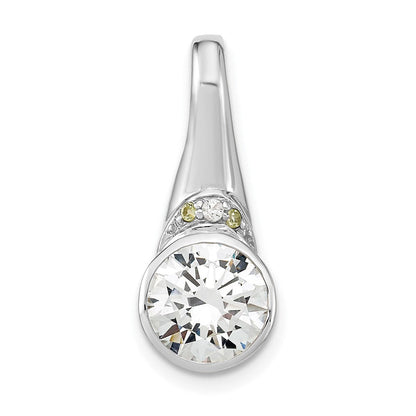 Sterlingsilber Rhodiniert Zirkonia und Peridot Anhänger