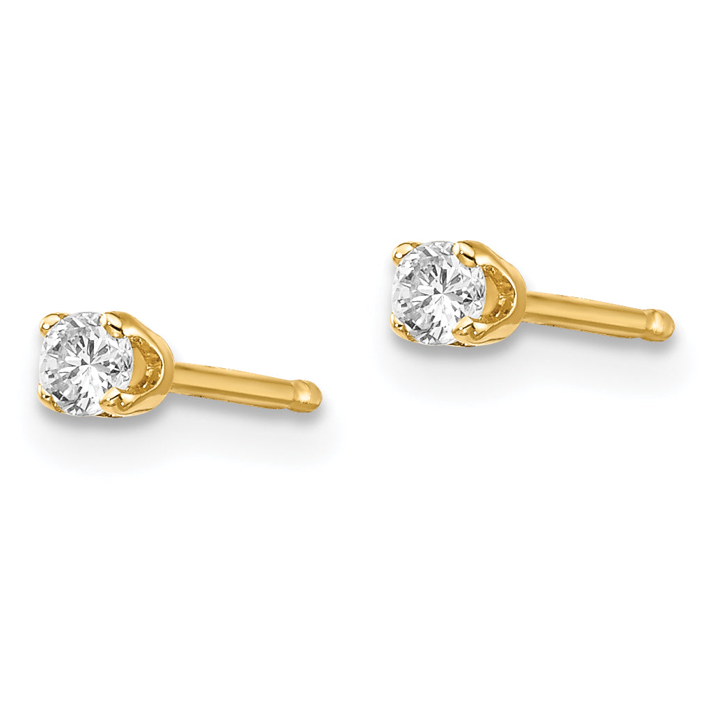 14 Karat .10 ct. I2 K L Diamant-Ohrstecker mit Steckverschluss