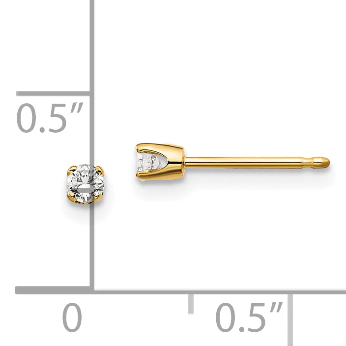 14 Karat .10 ct. I2 K L Diamant-Ohrstecker mit Steckverschluss