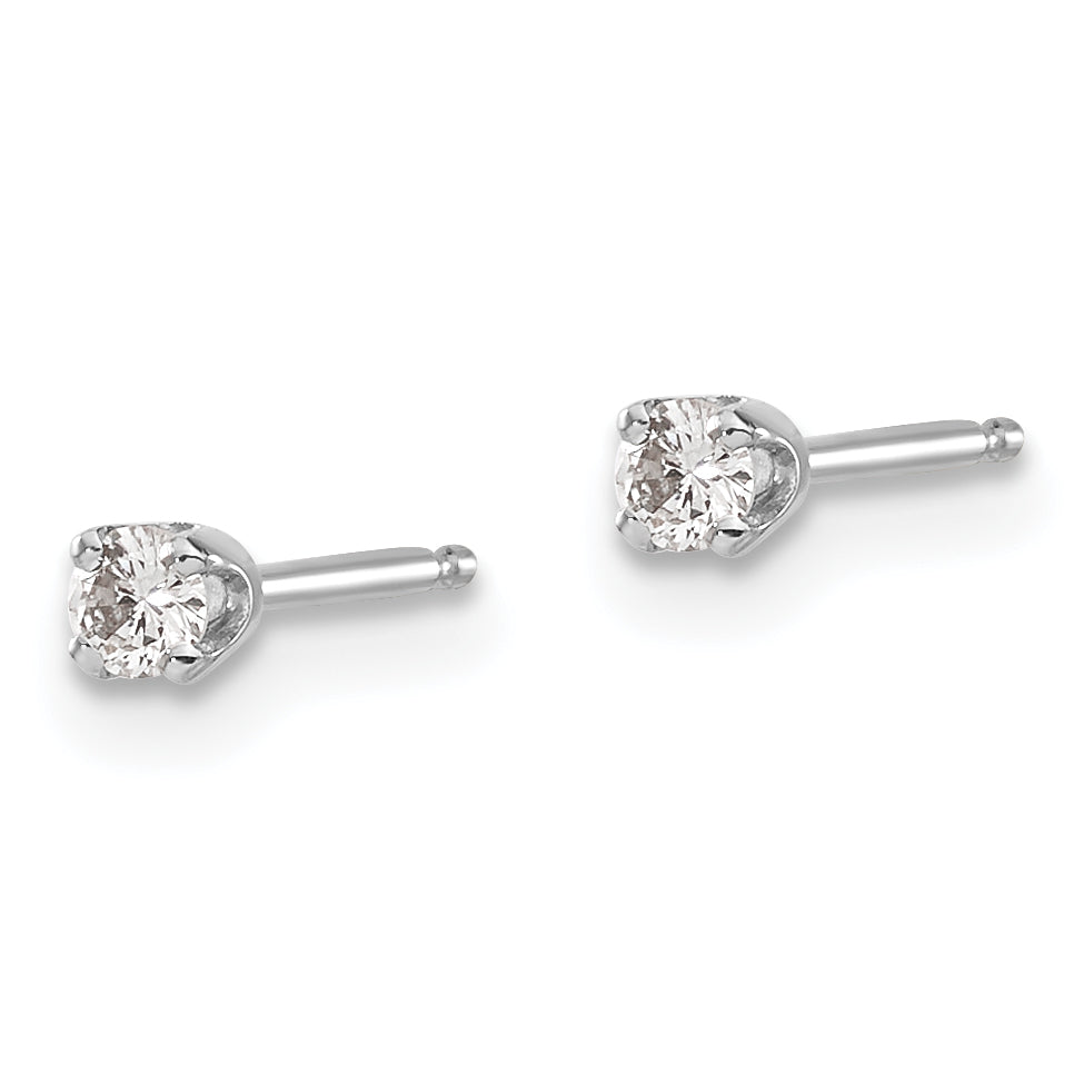 14K Weißgold Diamant-Ohrstecker, 0,10 ct., I2, K-L, mit Steckverschluss