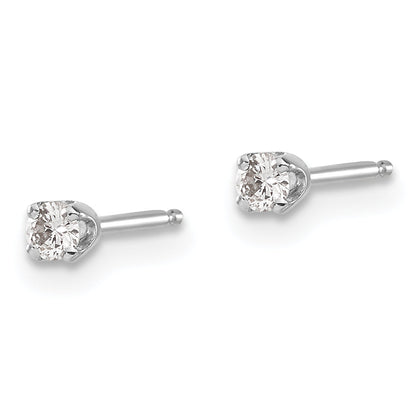 14K Weißgold Diamant-Ohrstecker, 0,10 ct., I2, K-L, mit Steckverschluss