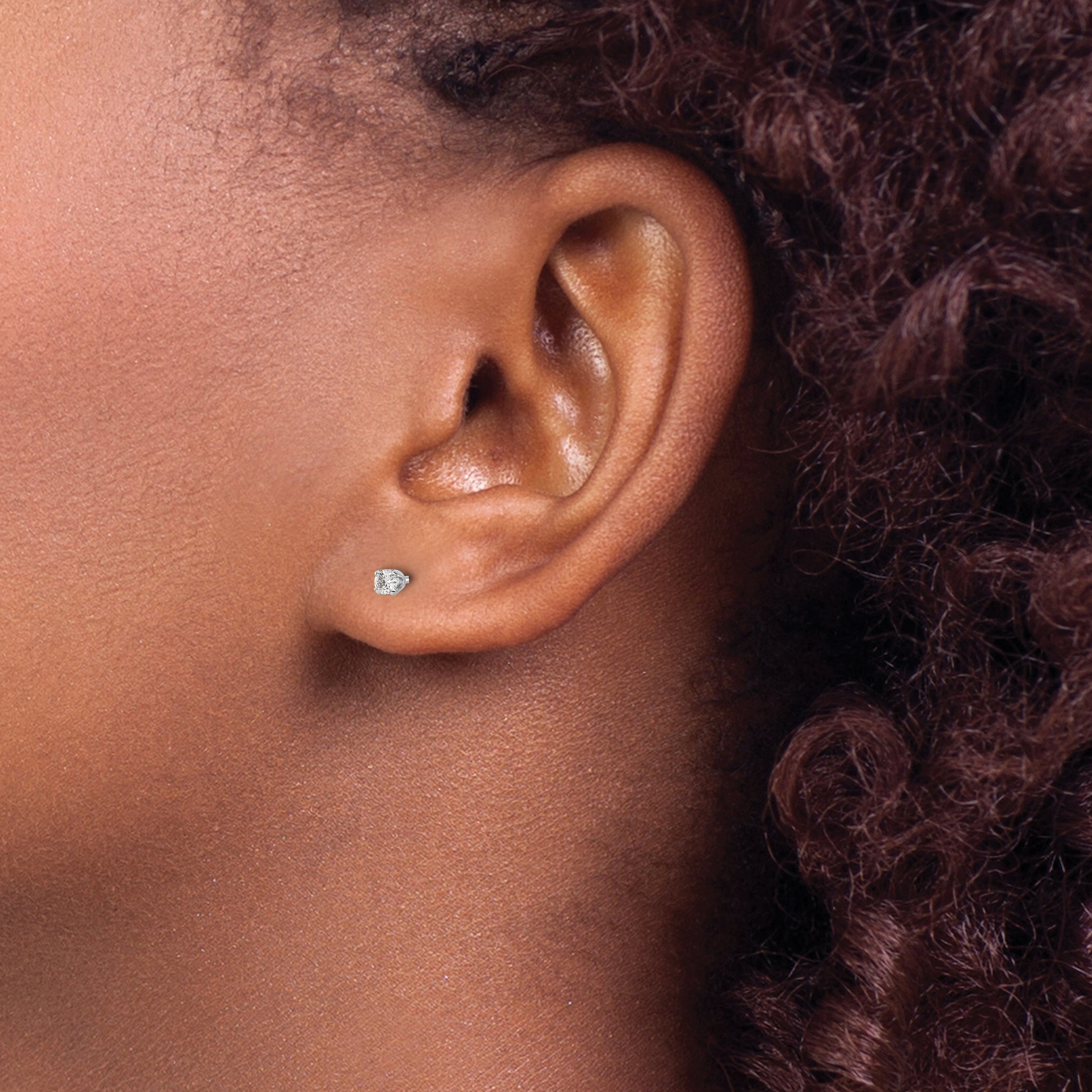 14K Weißgold Diamant-Ohrstecker, 0,10 ct., I2, K-L, mit Steckverschluss