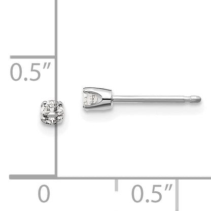 14K Weißgold Diamant-Ohrstecker, 0,10 ct., I2, K-L, mit Steckverschluss