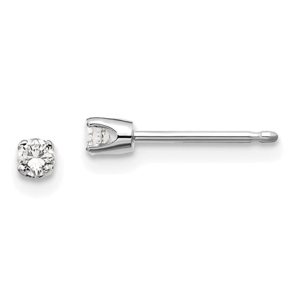 14K Weißgold Diamant-Ohrstecker, 0,10 ct., I2, K-L, mit Steckverschluss