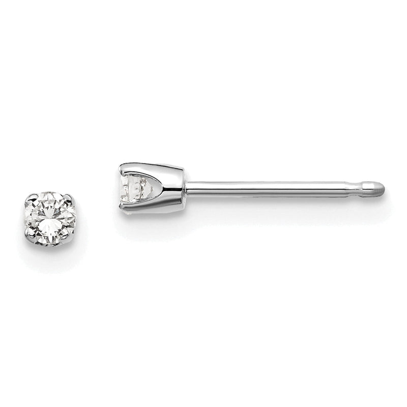 14K Weißgold Diamant-Ohrstecker, 0,10 ct., I2, K-L, mit Steckverschluss