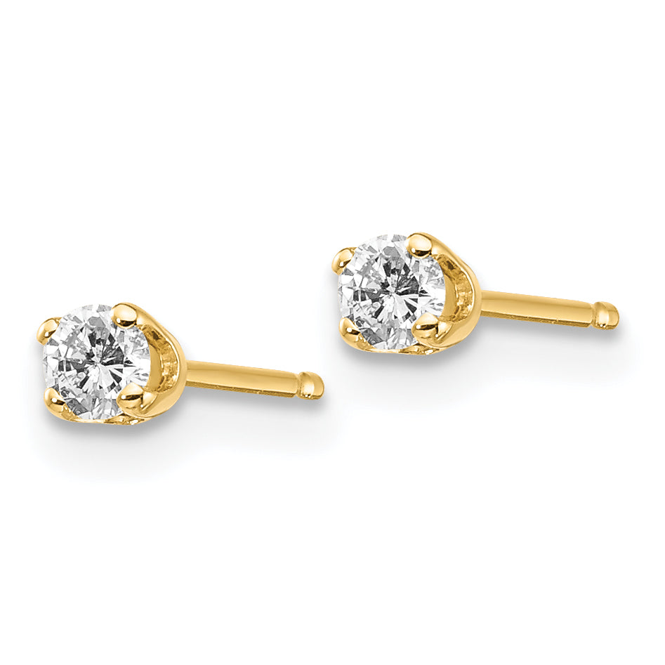 14 Karat 585 Diamant-Ohrstecker mit 0,15 ct., I2, K L, Push-on-Verschluss