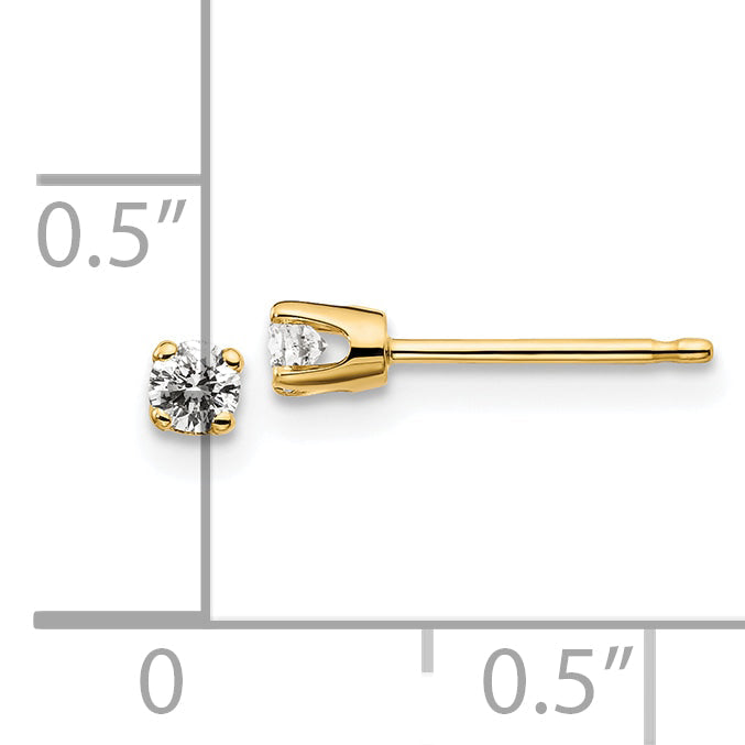 14 Karat 585 Diamant-Ohrstecker mit 0,15 ct., I2, K L, Push-on-Verschluss
