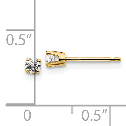 14 Karat 585 Diamant-Ohrstecker mit 0,15 ct., I2, K L, Push-on-Verschluss